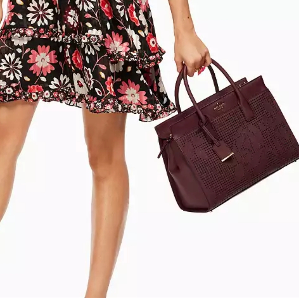 SALE EUC Kate Spade Cameron Street Perforated Candace Satchel - Picture 7 of 15